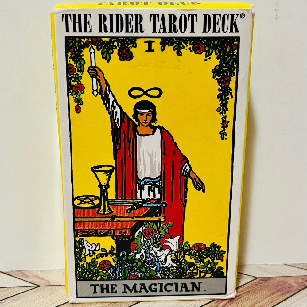 Rider Waite Tarot Deck 78 Cards Yellow Box 1971 US Games Complete Instructions